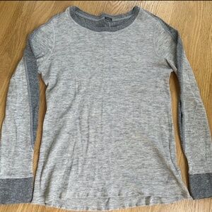 Women’s Monrow Pullover Waffle Shirt Medium Long Sleeve Grey 100% Cotton